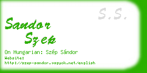 sandor szep business card